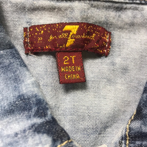 7 for all mankind | toddler denim top size 2T - Picture 2 of 6